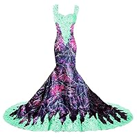 Woman's Camouflage Wedding Dresses for Bride Mermaid Formal Reception Prom Dress Lace
