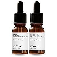 Santal & The Hotel Set of Aroma Diffuser Essential Oils Blend of Santal Cardamom, Papyrus, Musk | The Hotel Peach, Red Rose, Pine - 10 Milliliter