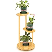 Plant Stand Indoor, Outdoor Plant Stand, 3 Tiers Plant Shelf Bamboo Plant Stands for Indoor Plants Multiple, Plant Holder for Living Room, Patio, Balcony, Garden,Natural Color
