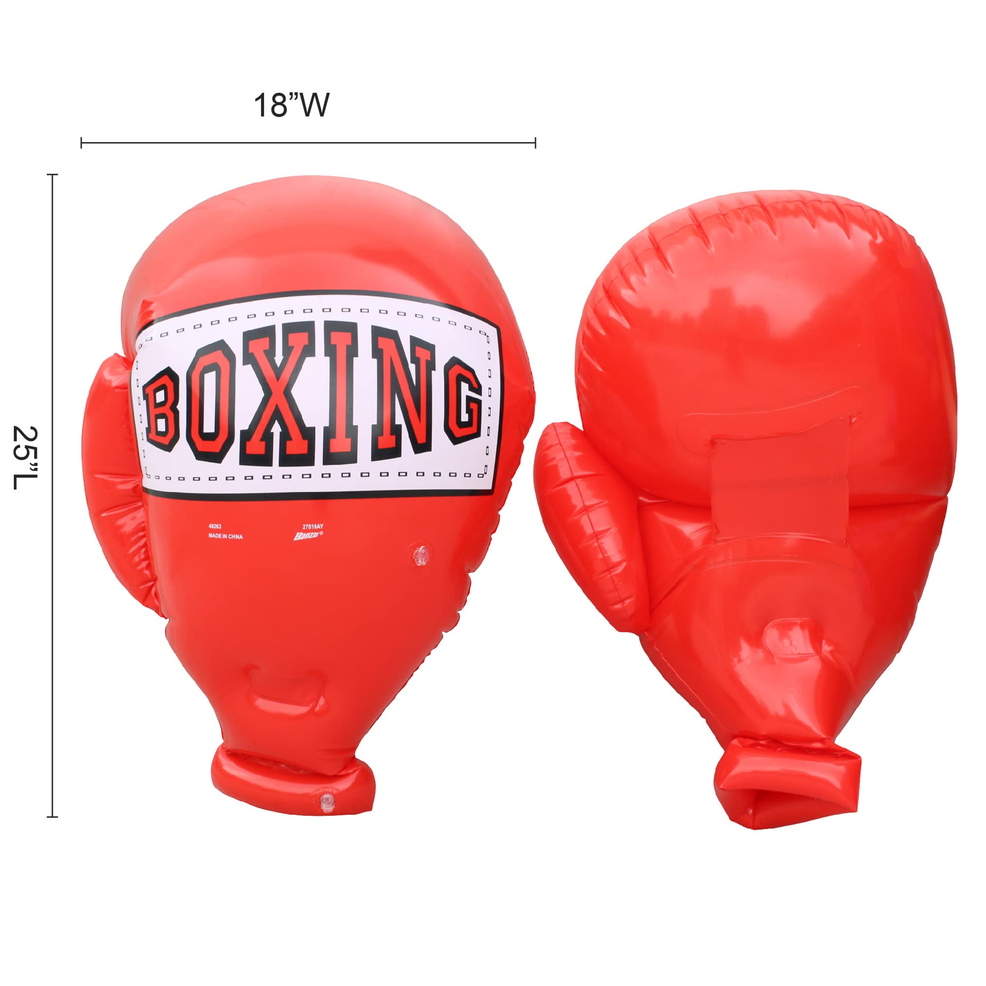 Banzai Kids Inflatable Mega Boxing Gloves 1 Set (Red or Blue)