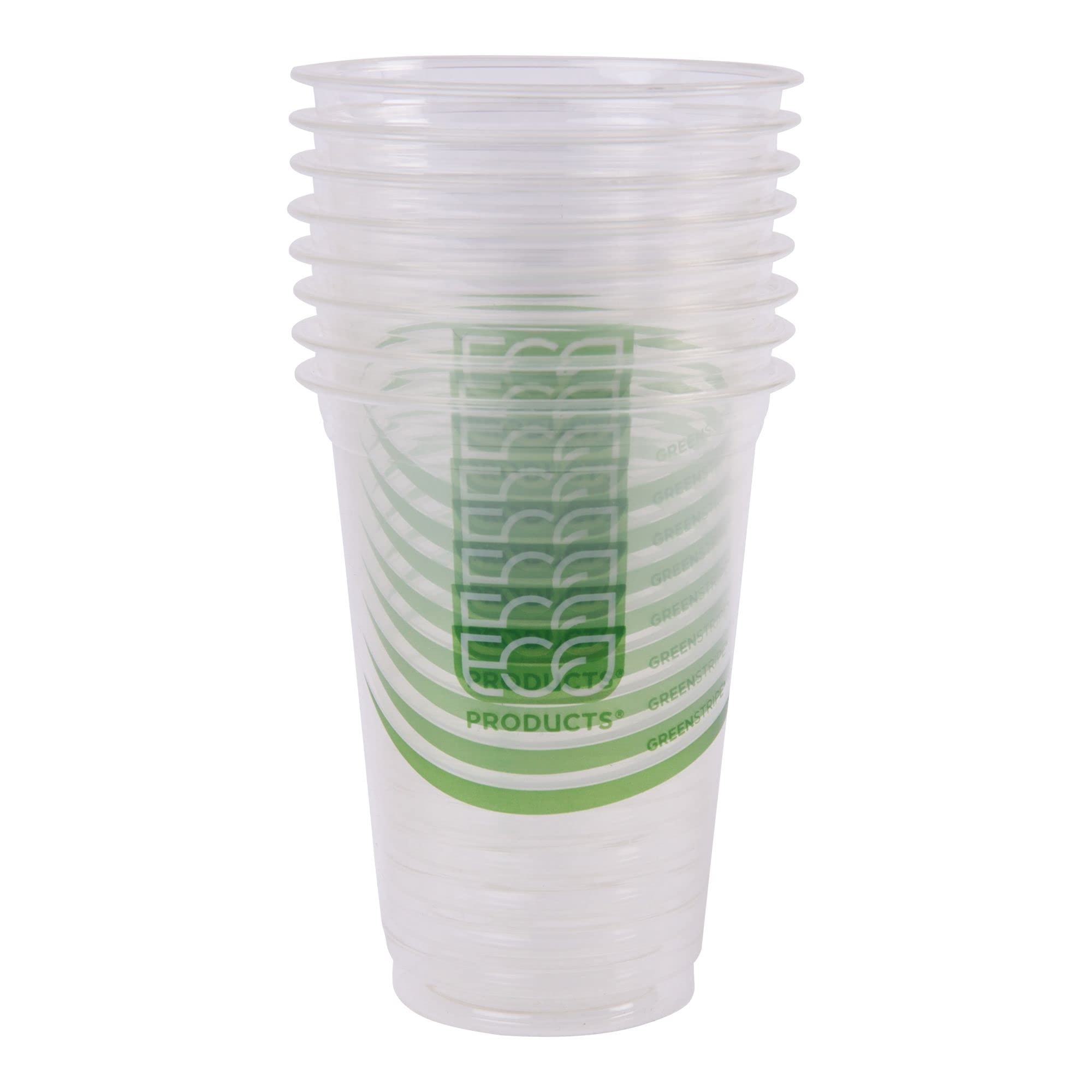 Eco-Products GreenStripe Renewable & Compostable Cold Cups, 16 oz, Case of 1000 (EP-CC16-GS)