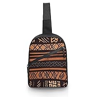 African Mud Cloth Tribal Cross Chest Bag Crossbody Backpack for Women Men Sling Bag Travel Hiking Daypack