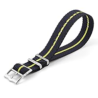 Nylon Watchbands for Omega 007 Nylon Strap 20 22mm NATO Band (Color : Dark Blue X Yellow, Size : 22mm)