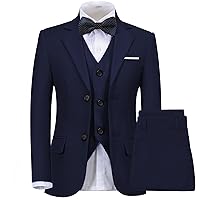 Boys Suit Kids 5 Piece Tuxedo Suit Set for Teen Boys Formal Dresswear