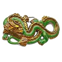 LKMY Men's Belt Buckle,Chinese Dragon 3D Belt Buckle,Mythical Themed Authentic Dragon Designs,Father's Day,Accessory (Gold), Gold, 10.2cm * 5.8cm