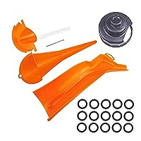 Crankcase Oil Fill Funnel Drip Frees Oil Filter Funnel Kit with Oil Filter Wrench & O-Rings Set for Motorbike Crankcase Fill Funnel Primary Case Oil Fill