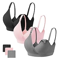 Wireless Nursing Bras for Breastfeeding 3 Pack Maternity Bras for Pregnancy Supportive for Women with Extra Extenders