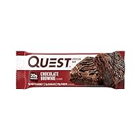 Quest Nutrition Protein Bar, Chocolate Brownie, 20g Protein, 5g Net Carbs, 180 Cals, 2.1oz Bar, 1 Count, High Protein, Low Carb, Gluten Free, Soy Free