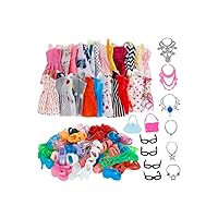 Doll Clothes Accessories Princess Party Dresses Shoes Bags Jewelries Set Kids Toy Clothes Birthday Gifts for Girl 32PCS