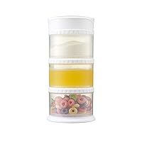 Packin' Smart Stackable and Portable Storage System for Formula, Liquid, Baby Snacks and More. 3 Stackable Cups in White. BPA Free.