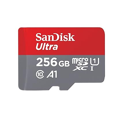 SanDisk 256GB Ultra microSDXC UHS-I Memory Card with Adapter - 120MB/s, C10, U1, Full HD, A1, Micro SD Card - SDSQUA4-256G-GN6MA