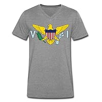 Men's United States Virgin Islands Flag V Neck T Shirt DeepHeather