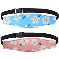 2 Pieces Baby Carseat Head Support, Seat Head Support for Toddler Head Band Strap Headrest, Stroller Seat Sleeping Headrest Neck Relief Head Strap for Kids Children Toddler Infant (Fresh Flower)