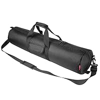 HEMMOTOP Tripod Case, 31.5x7x7in Heavy Duty Tripod Bag with Shoulder Straps and Handles,Padded Carrying Case with 2 Zippered Pockets for Pool Cue,Drum Hardware,Speaker Stand,Mic Stand