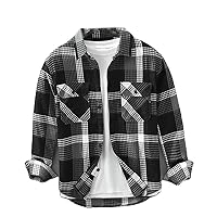 Style Cargo ' Fashion Plaid Patchwork Casual Long Sleeve Handsome Youth Blouses