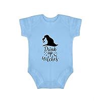 Halloween Drink Up Witch Take Home Outfit Fall Witchcraft Jumpsuit Clothes Pregnancy Announcement Blue-Style-2 3months