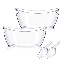 Ice Bucket 2 PCS,Acrylic Ice Buckets for Parties, Mimosa Bar Supplies Beverage Tub and Scoops for Champagne Beer Sparkling Wine Cocktails（5.5L）Extra Large Model (Clear) (clear)