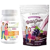 30-Day Bariatric Vitamin Bundle (Multivitamin ONE 1 per Day! with 45mg Iron Chewable - Orange Citrus and Calcium Citrate Soft Chews 500mg with Probiotics - Wild Grape)