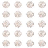 Airssory 10 Pcs Natural Wicker Rattan Balls Decorative Ball Orbs Vase Fillers for Craft Party Valentine's Day Wedding Table Decoration House Ornament - 30mm