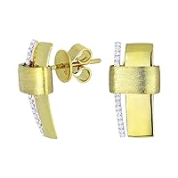 14K Yellow Gold .09ct White Diamond Stud Earrings