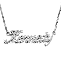 Kennedy Name Necklace Personalized 18K White Gold Plated Dainty Necklace - Jewelry Gift Women, Girlfriend, Mother, Sister, Friend