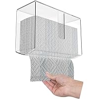 Wall Mount Paper Towel Dispenser with Lid,Clear Folded Paper Towel Holder for Bathroom Toilet and Kitchen,Suitable for Z-fold, C-fold or Multi-Fold Paper Towels,Pack of 1