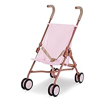 Battat BABI Cute & Stylish Baby Doll Umbrella Stroller – Pink Carriage, Foldable Frame & Double Wheels – Fits 14-inch Dolls – Children’s Toys for Kids Ages 3+ (BAB7609C1Z)