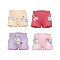 Kiench Girls Underwear Toddler Cotton Boyshort Panties 4 Pack