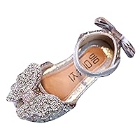 Fashion Summer Girls Dance Shoes Princess Dress Performance Shoes Ribbon Pearl Rhinestone Bow Flat Solid Color