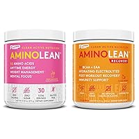 AminoLean Pre Workout Energy (Pink Lemonade 30 Servings) with AminoLean Recovery Post Workout Boost (Blood Orange 30 Servings)