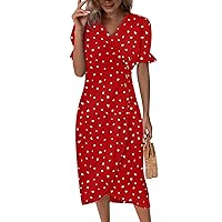 Women's Summer Floral Print Casual Round Neck Pullover High Waist Long Sleeve Dress Bohemian Sundress 2024