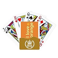 I Love Fruit Orange Art Deco Fashion Royal Flush Poker Playing Card Game