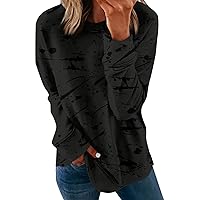 Fall Long Sleeve Shirts for Women O Neck Sweatshirts Printed Trendy Shirt Casual Blouse Loose Sweater Tops Pullover
