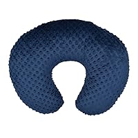 Ultra Soft Minky Dot Nursing Pillow Cover Multi-Use Breastfeeding Pillow Slipcovers Fits On Standard Infant Nursing Pillows, Navy Blue