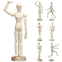 6 Pcs Artists Wooden Manikin Jointed Mannequin Flexible Wooden Mannequin Wooden Figures Drawing Figure Model for Artists Sketching Drawing Painting Home Office Desk Decorations