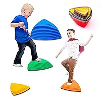 Stepping Stones for Kids, Balance Lava Stones Toy for Toddlers, Non-Slip Rubber Edges & Plastic Surface, Children's Sensory Obstacle Courses, Indoor & Outdoor Promote Coordination