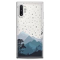 Case Compatible with Samsung S24 S23 S22 Plus S21 FE Ultra S20+ S10 Note 20 S10e S9 Inspire Blue Mountains Pattern Flexible Silicone Slim fit Clear Forest Design Cute Cute Print Lovely Nature