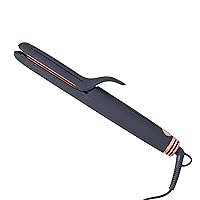 Hairitage Go with The Flow 2-in-1 Ceramic Tourmaline Gray Flat Iron Hair Straightener + Curling Iron Styling Tool - Curved-Edge - Multi-Styler - for All Hair Types + Textures