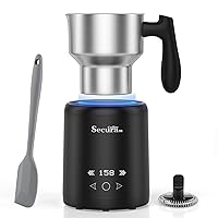Milk Frother, 5-IN-1 Electric Milk Steamer with Detachable Stainless Steel Jug Automatic Hot/Cold Foam & Hot Chocolate Maker with LED Touch Screen, Temperature Display, Induction Heating