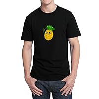 Cute Hey Ananas Fruit_004201 T-Shirt Birthday for Him 2XL Man Black