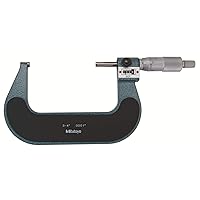 Mitutoyo 193-214 Digit Outside Micrometer, Ratchet Stop, 3-4