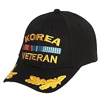 Military - Korea Veteran Adjustable Hat with Wing Embroidery - Black