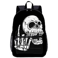Rock 'N Roll Skull 17 Inch Laptop Backpack Lightweight Work Bag Business Travel Casual Daypack
