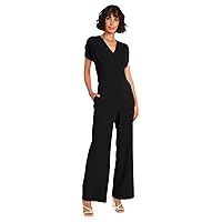 Maggy London womens Stylish V-neck Dolman Sleeve Jumpsuit With Wide Pant Legs and Pockets | Jumpsuits for Women