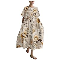 Women's Plus Size Dress 2024 Summer Bohemia Country Landscape Print Ruffle Hem Oversized Graceful Soft Sundress