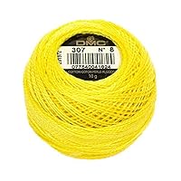 DMC 116 8-307 Pearl Cotton Thread Balls, Lemon, Size 8