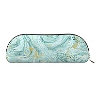 Azurite Teal And Foil Gold Oil Marble Pattern Print Receive Bag Makeup Bag Cosmetic Bags Travel Storage Bag Toiletry Receive Bags Pencil Case Pencil Bag