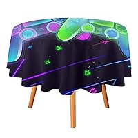 Colorful Gaming Buttons Wrinkle Resistant Washable Table Cloth Teens Mens Room Decor Gamepad Video Games Gamer for Restaurant Picnic Indoor and Outdoor Dining Floral 36x36in