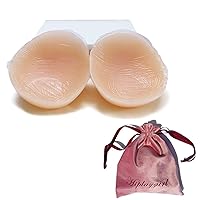 Deep Concave Back Silicone Breast Forms Enlarge Prosthesis 1 Pair A Cup with Velvet Organizer Storage Bag - 350g