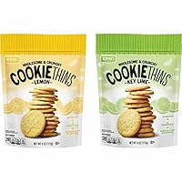 Wholesome & Crunchy Lemon and Key Lime Cookie Thins by Bentons 4oz (113g) - Pack of 2